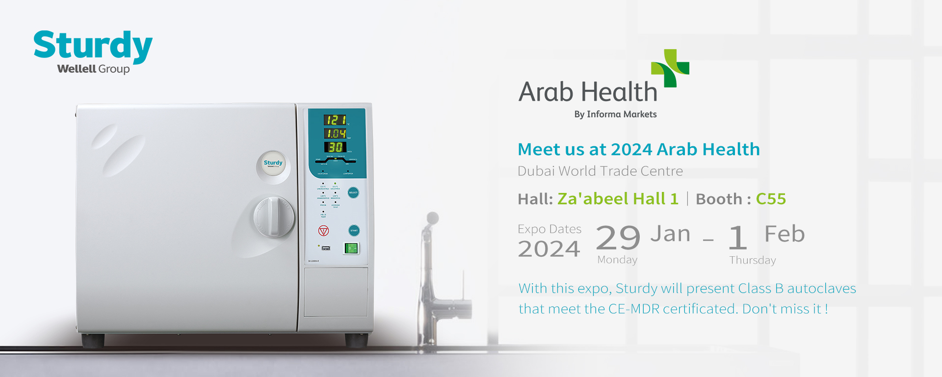 Sturdy In Dubai Arab Health 2024   2024 ArabHealth Banner 